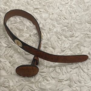 Stylish Croc-Embossed Brown Belt